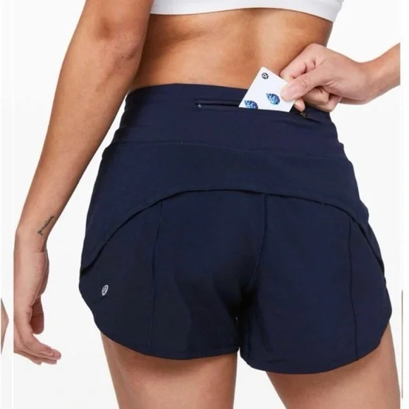 Lululemon Speed Up Navy Shorts Size 10 - Picture 5 of 5